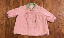 Vintage Spiegel Pink With Green Collar Trim, Dress Coat Is Fully Liner Size 2T 