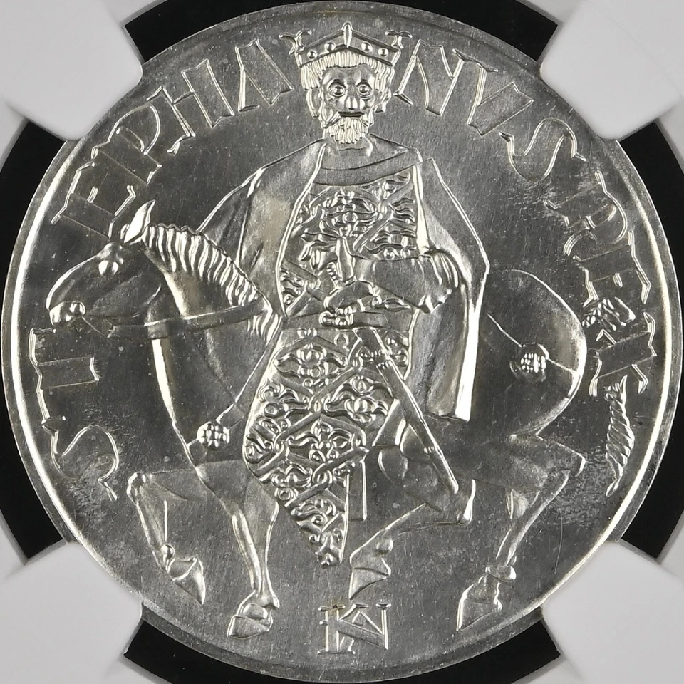 HUNGARY. 1972, 50 Forint, Silver - NGC MS68 - Top Pop 🥇 Saint Stephen, RARE - Image 3 of 4