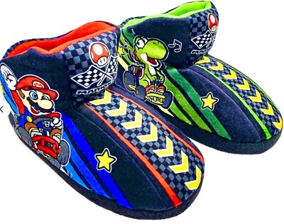 NEW TAG MARIO KART SUPER MARIO Plush Boot Racing Slippers Boys 2-3, 4-5, 13-1 