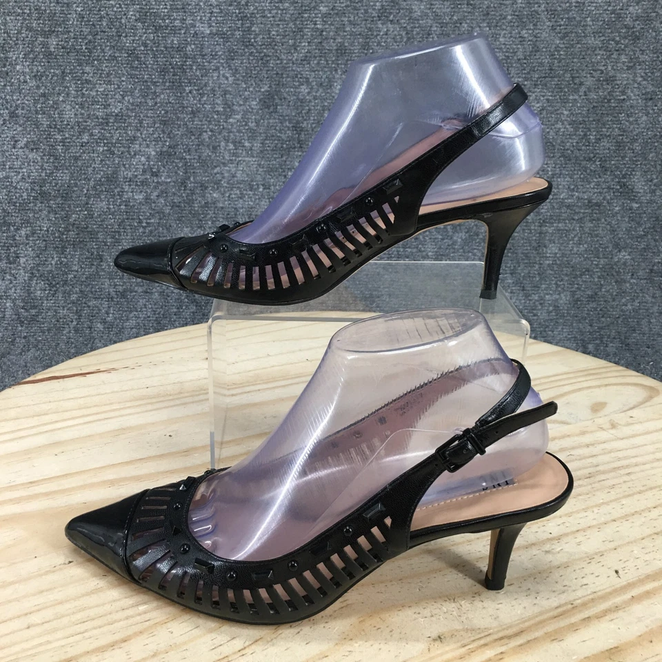 INC International Concepts Heels Womens 7.5 M Dehany Slingback Black Pointed Toe - Image 2 of 4