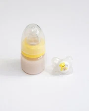 2oz Reborn Baby Formula Bottle w/NO HOLE NIPPLE & Reversible Magnetic Pacifier! 