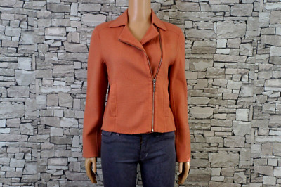 ALEXANDRA BARTLETT DAMEN REINE KOCHWOLLE BIKER JACKETT STRICK BLAZER JACKE XS
