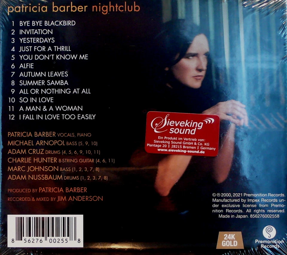 IMPEX IMP-8326 PATRICIA BARBER NIGHTCLUB 24 KARAT GOLD CD PREMONITION new - Bild 2 von 3
