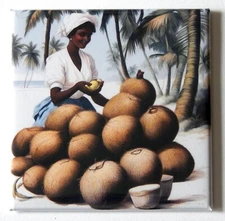 Woman with Coconuts FRIDGE MAGNET "style B"