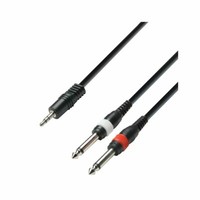 Adamhall Audiokabel 3,5Mm Klinke Stereo Auf 2X6,3Mm Klinke Mono 3M