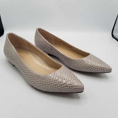 Vionic Shoes Womens Lena Lizard Slip On Flats Silver EUC