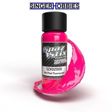 SPAZ STIX SZX02000 Hot Pink Fluorescent Airbrush Ready Paint, 2oz Bottle