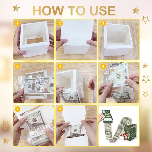 Caja de dinero con forma de feliz Navidad para fiestas de regalos en efectivo - Imagen 5 de 7