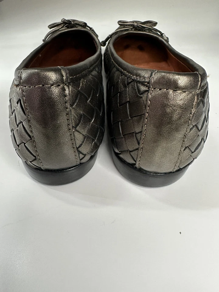 Тканые кожаные балетки Robert Zur размер 6-M металлик бронза. - Изображение 2 из 4