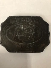 WOW Vintage Southern Comfort Liquor Tiffany's Large Old Brass Belt Buckle Rare
