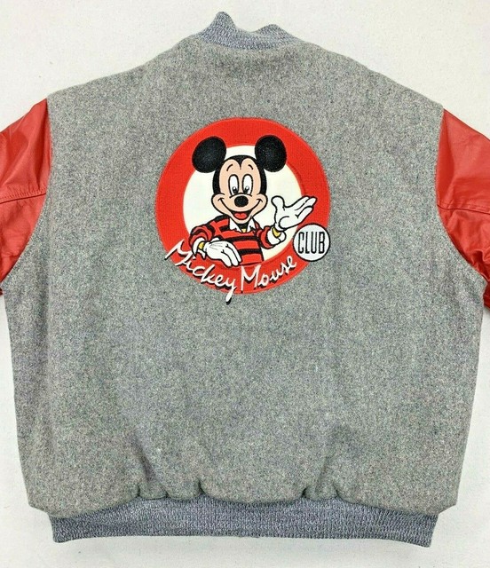 Disney Mickey Mouse Club Letterman Varsity Jacket Leather 1994 Vintage Adult M | eBay