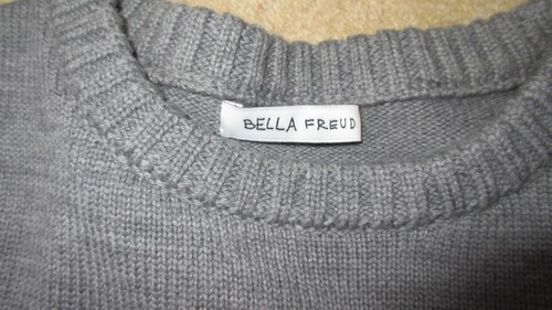Bella Freud Cropped Oversize Grey Wool 'Number 8' Jumper - RRP £285 - Picture 10 of 12