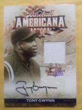 2008 Donruss Threads Americana Tony Gwynn Game Used Jersey Patch Auto #37/50
