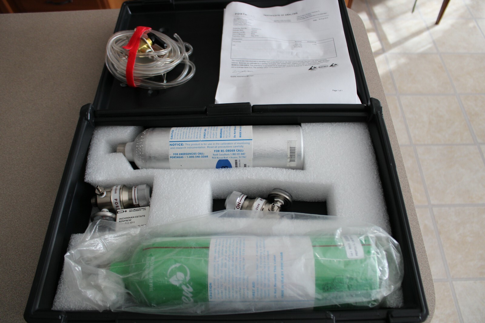 Gas Calibration Kit w/ Cannisters and 2 PortaGas 1000 PSI Regulators eBay
