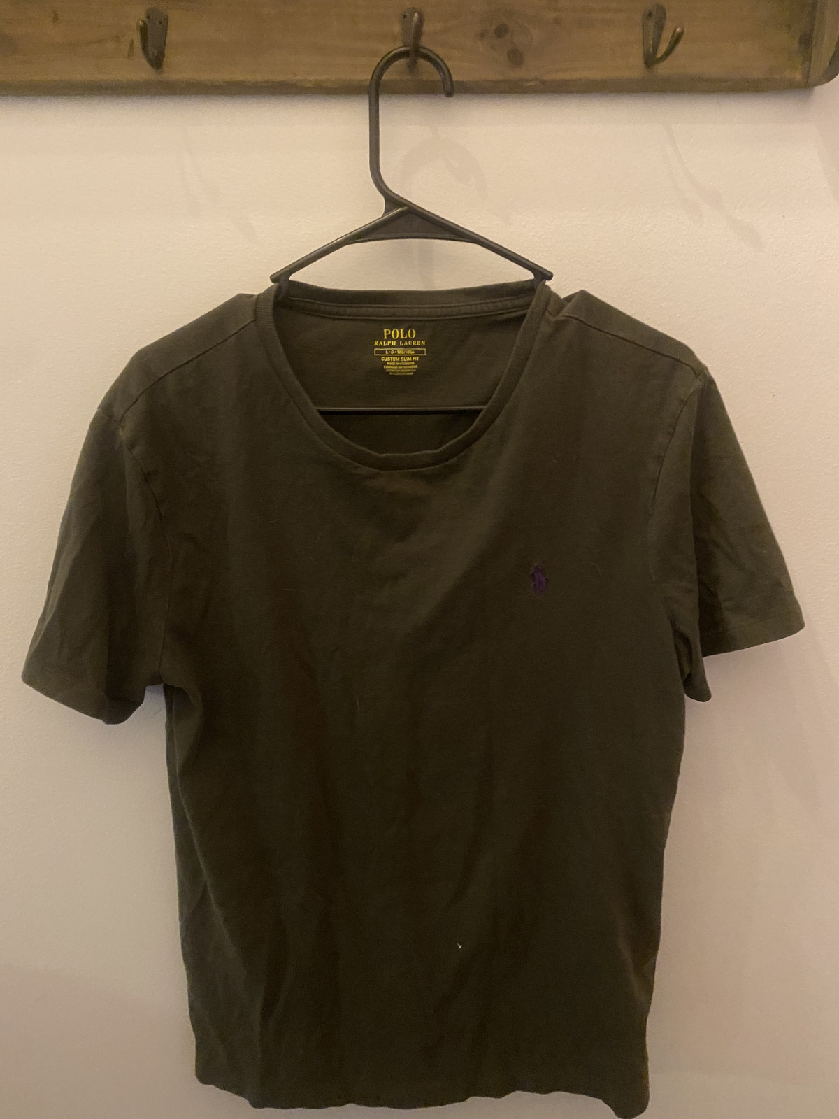 Polo Ralph Lauren Tshirt Uomo Taglia Large Grigio Viola Pony Cotone Casual