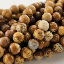 Picture Jasper Beads Brown Gemstone Natural Smooth round Stone 4mm 6mm 8mm 10mm
