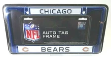 NFL License Plate Frame Chicago Bears License Plate Frame Rico Industries BLUE