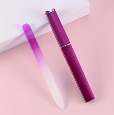 Profi Glasnagelfeile mit Etui, Maniküre Glas Fingernagelfeile, Nagelfeile