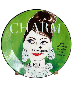 KATE SPADE NEW LENOX BE JEWELED MAKE HEADLINES TIDBIT PLATE 5 3/4  DIAMETER