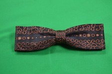 ORMOND Bow Tie Brown W/ Orange Design,Clip On, J18