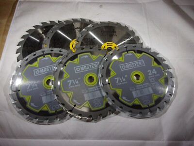 6 NEW MASTER MECHANIC 7-1/4'' CARBIDE TIPPED 24T CIRCULAR SAW BLADES # 694374