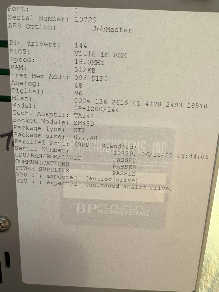 BP BPM Microsystems BP-1200 / 144 EPROM and Device Programmer - Image 3 of 4