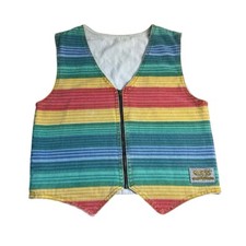Guess Vintage Denim Rainbow Vest Women s Size Large