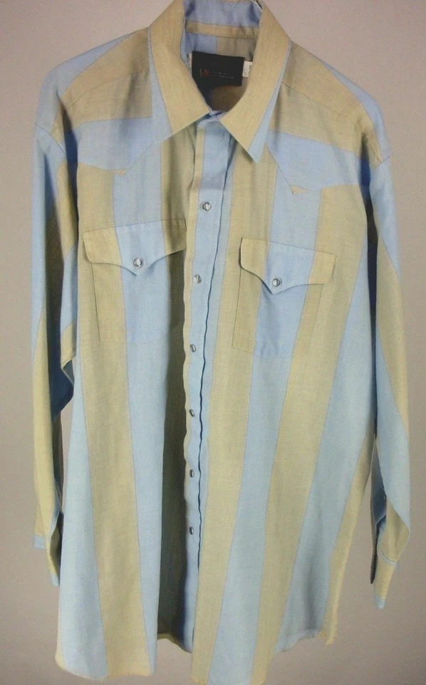 CAMISA WESTERN PANHANDLE SLIM VINTAGE PARA HOMBRE (17-33) PERLA RAYAS A PRESIÓN L/S EE. UU. Foto 4 de 4