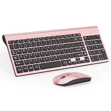 Ultra Silent Wireless Keyboard and Mouse Combo, Slim Compact Keyboard Mouse Set
