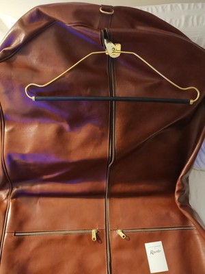 Porta abiti borsa da viaggio porta abiti in pelle borsa porta indumenti  marrone | eBay
