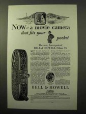 1928 Bell  Howell Filmo 75 Movie Camera Ad - Pocket