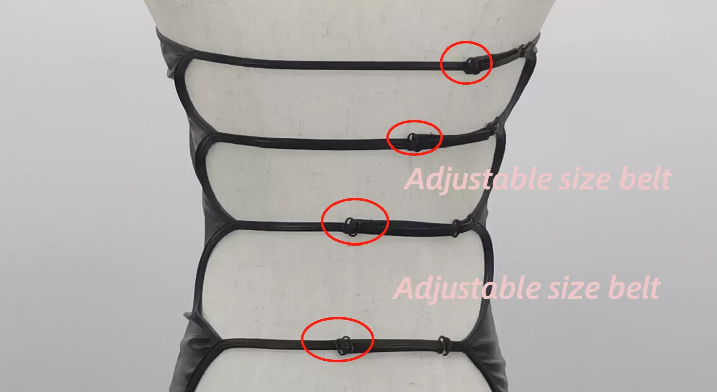 Sexy Backless PU Leather Bodycon Dress + Garters + G String BDSM