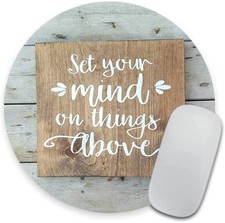 Inspirational Quotes Bible Verse Scripture Christian Round Mouse Pad, Set You...
