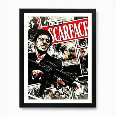 Scarface 1 Kunstdruck gerahmt Wandbild Poster Leinwanddruck Bild