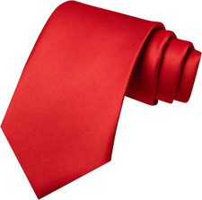 Solid Color Tie Mens Necktie for Business and Wedding Red