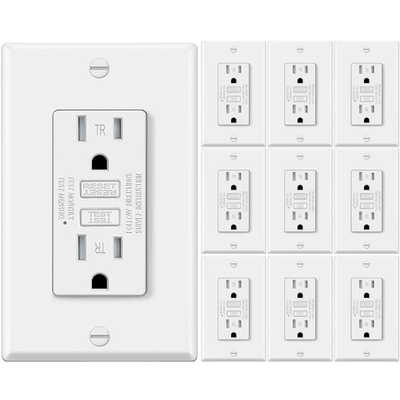 #ad 15AMP GFCI Outlet Receptacle Tamper Resistant TR Self Test GFI 10 Pack $69.99
