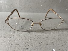 Joan Collins 9731 Gold Brown Eyeglasses FRAMES ONLY 52-16-135 oval full rim