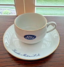 Vintage Ford Motor Company Cup and Saucer Verbano Industria Argentina Porcelain