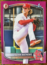 Quinn Mathews FUCSIA BORDER /299 - 2025 Bowman 1st Prospects - STL Cardinals