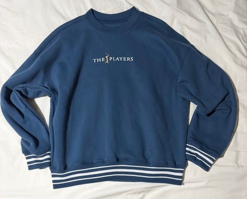 The Players Championship Golf Embroidered Striped Trim Sweatshirt Blue