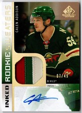 2021-22 UD SP Game Used Inked Rookie Sweaters Patch CALEN ADDISON RS-CA /49 Auto