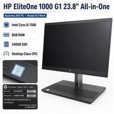HP EliteOne 1000 G1 23.8" AIO PC i5-7500 8GB RAM 240GB SSD Win11