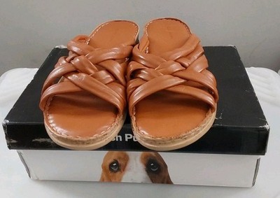 Hush Puppies Alyssa Pantoletten Sandalen hellbraun UK 9 EU 42 neu im Karton QVC UVP 75£