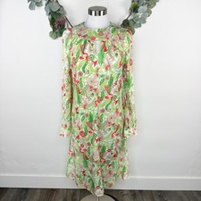 Vintage 60s 70s Handmade House Dress S M Psychedelic Housecoat Midi Floral