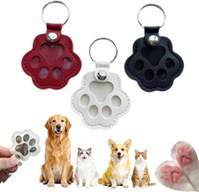 3 Pcs Pet Paw Shaped Keychain, Hair Memorial Wine White Black