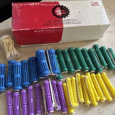 Rare VTG Wella Lot 40 Perm Rod Rollers With Swing Arm Colors USA Plus Pins