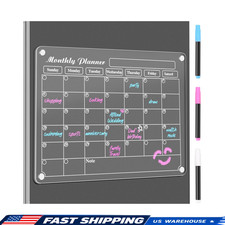 Magnetic Calendar for Refrigerator Fridge Magnet Clear Acrylic