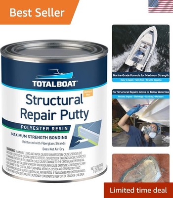 Polyester Structural Repair Putty - Marine Grade Long Strand Fiber Fiberglass...
