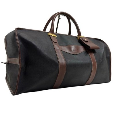 dunhill ブラウン レザー ダッフルバッグ Dunhill PVC Leather Duffle Bag 31.5in Black Brown Travel Large