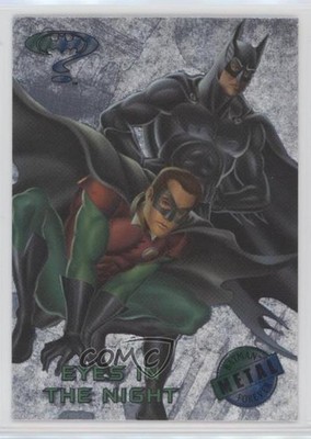 1995 Fleer Metal Forever Silver Flasher Batman Robin Eyes in the Night #83 q5u
